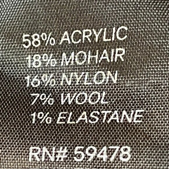 Silvia Novelli Italian Mohair Blend Open Cardigan Fuzzy/Curly - M - Black/Grey - Picture 10 of 11